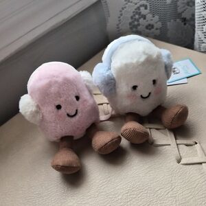 Jellycat Pink and White Stuffed Animals